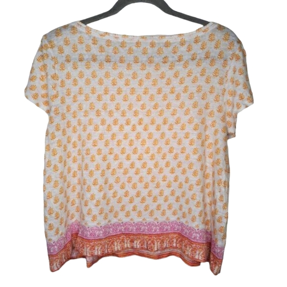 J. Jill 100% Linen Printed Tee Size Medium - Picture 2 of 7